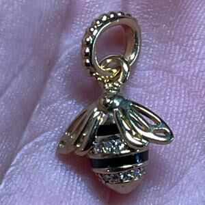 Pandora jeweled bumble bee charm. Sterling Silver. Gold tone. Marked 925 ALE
